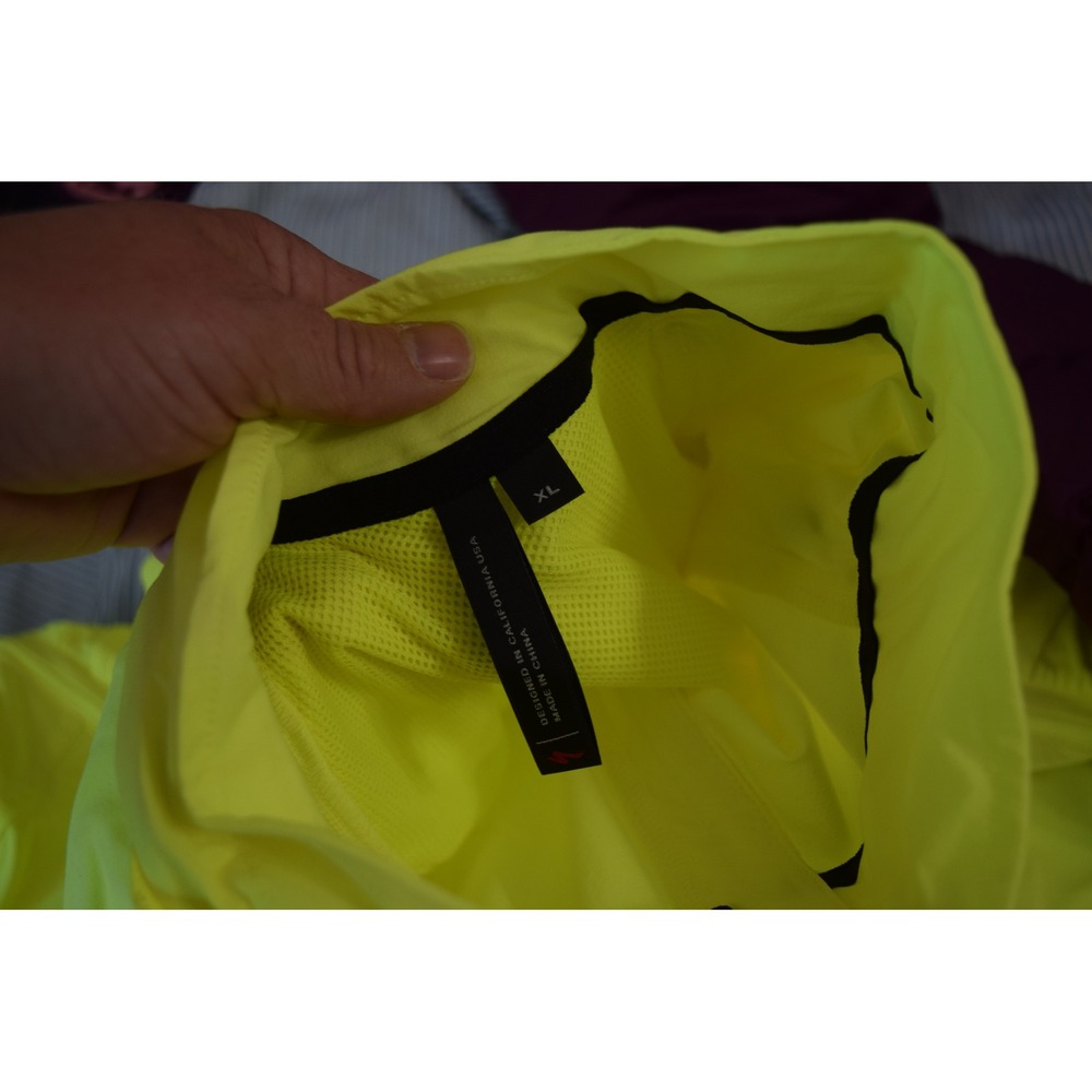 Specialized Deflect Hybrid Jacket XL Neon Yellow Cycling Windbreaker Mens Hi-Viz